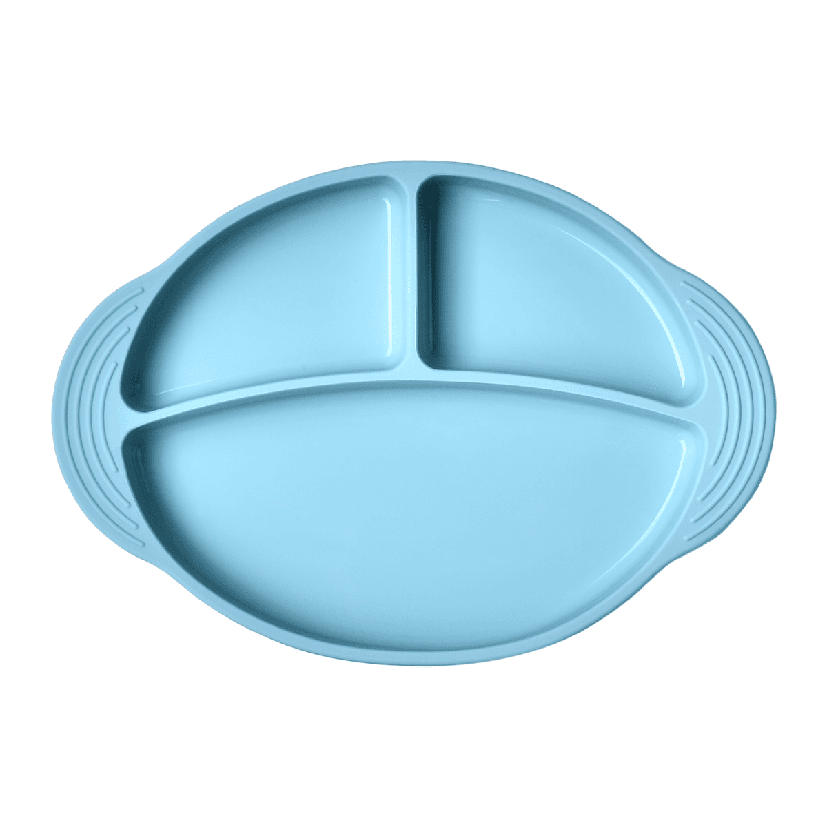 Vague Silicone Kids Divided Dinner Plates 27 cm Blue Silicone