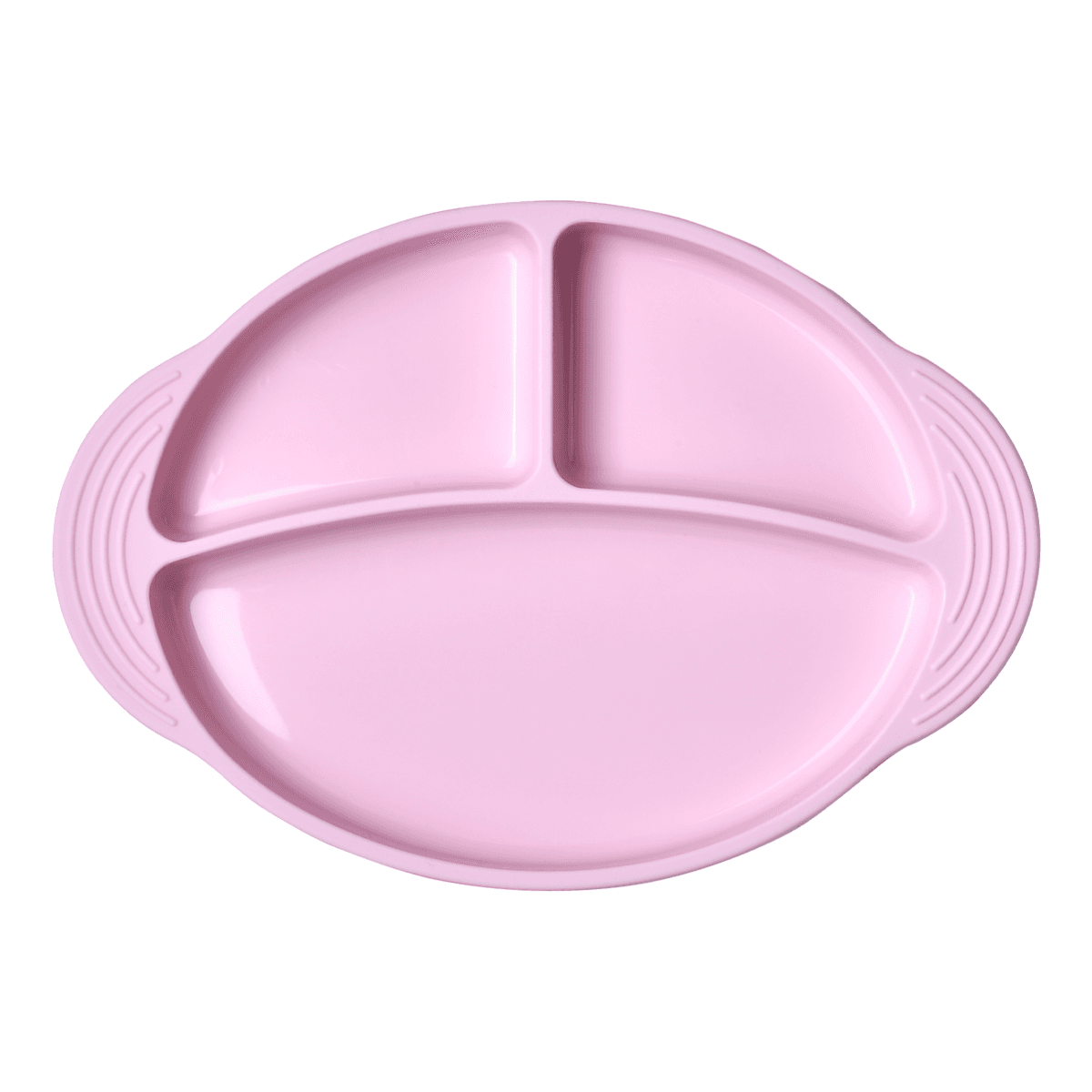 Vague Silicone Kids Divided Dinner Plates 27 cm Pink Silicone