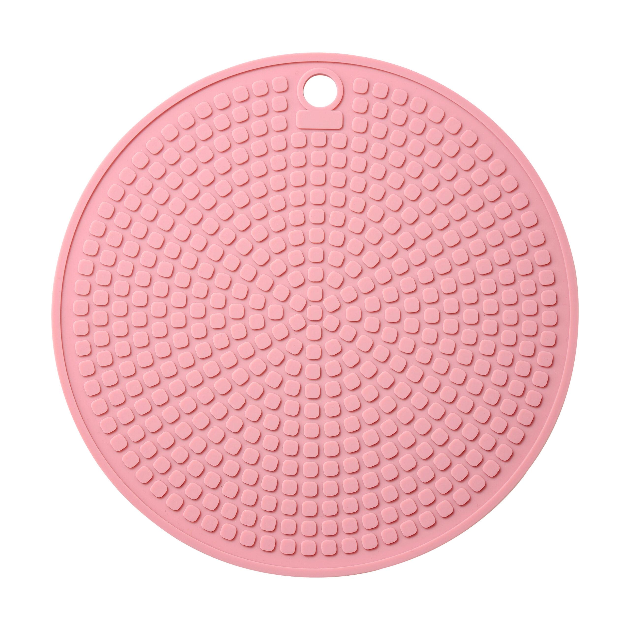 Vague Silicone Round Non-Skid Insulated Mat 17.7 cm Pink Silicone