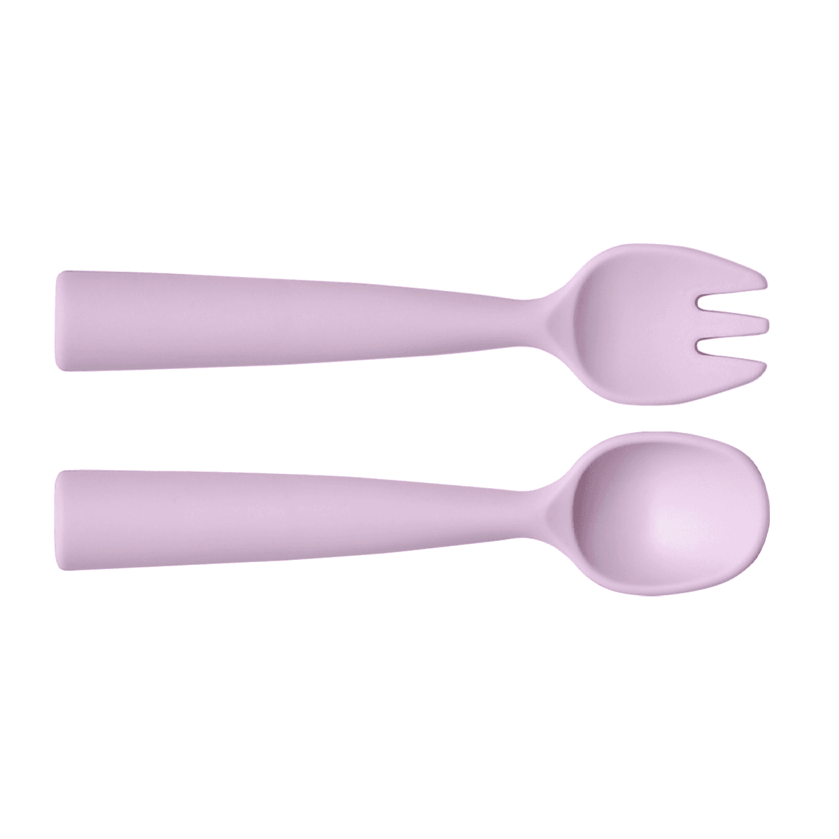 Vague Silicone Spoon & Fork Set for Kids Pink Silicone