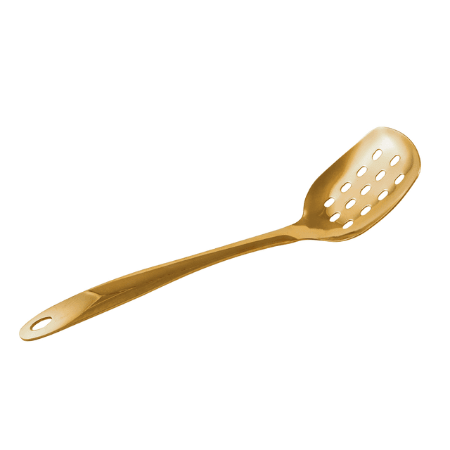 Vague Stainless Steel Gold Serving Spoon with Hole 25 cm - SW1hZ2U6MTg2NTYyMA==