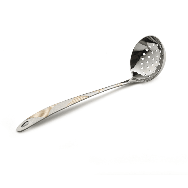 Vague Stainless Steel Ladle with Hole 25 cm Gold Silver Stainless Steel - SW1hZ2U6MTg2NTU0MQ==