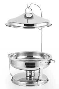 Vague Stainless Steel Round Chafing Dish withCover 6 Liter Silver Stainless Steel - SW1hZ2U6MTg2NTI4OA==