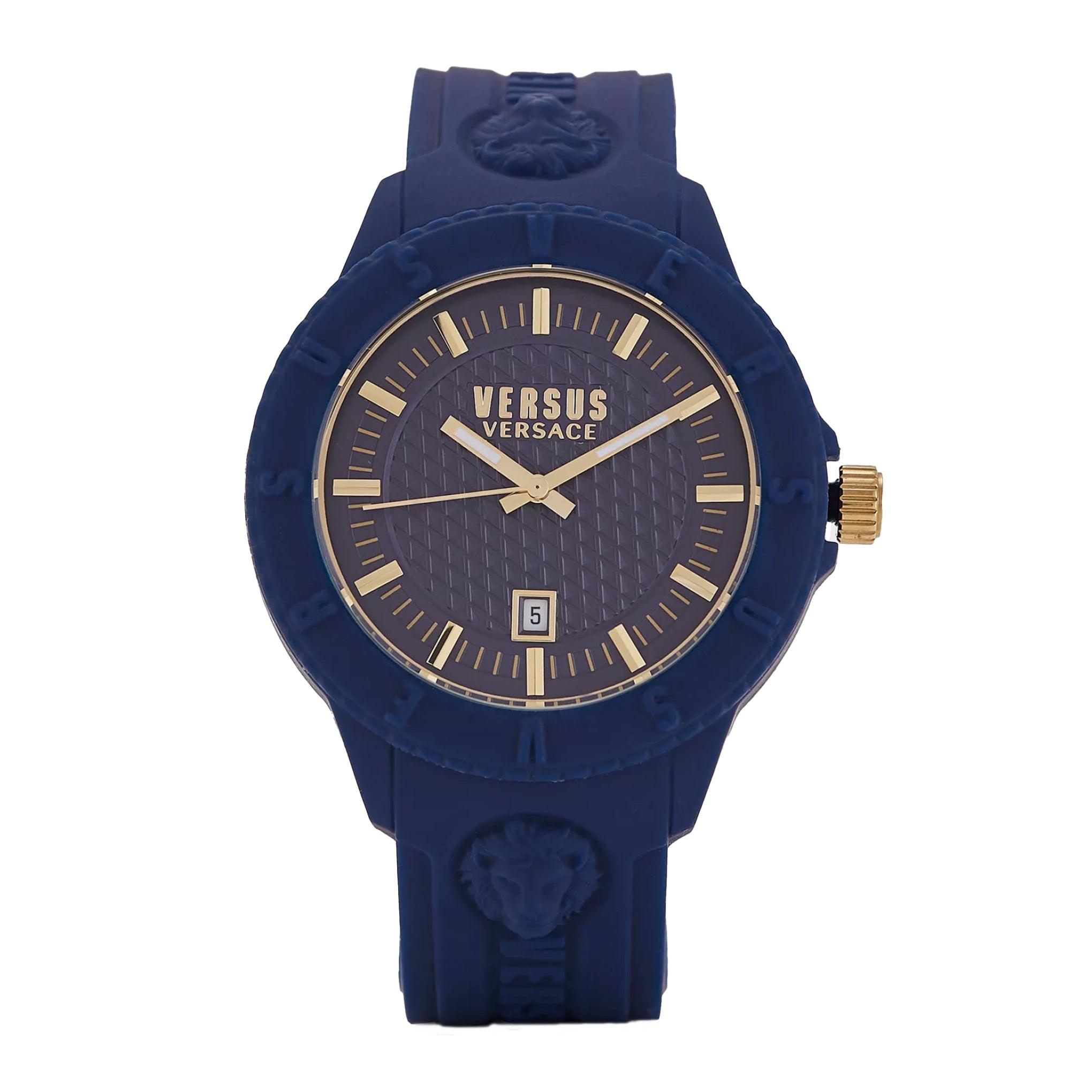 ساعة ماركة فيرزاتشي سيليكون كحلي Versus Versace Unisex Analog Quartz Blue Silicone Watch