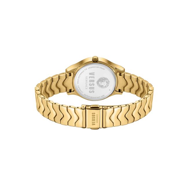 ساعة نسائية ذهبي مع سوار من شركة فيرزاتشي Versus Versace Women's Analog Gold Stainless Steel Watch With Bracelet - SW1hZ2U6MTgxNjc3OA==