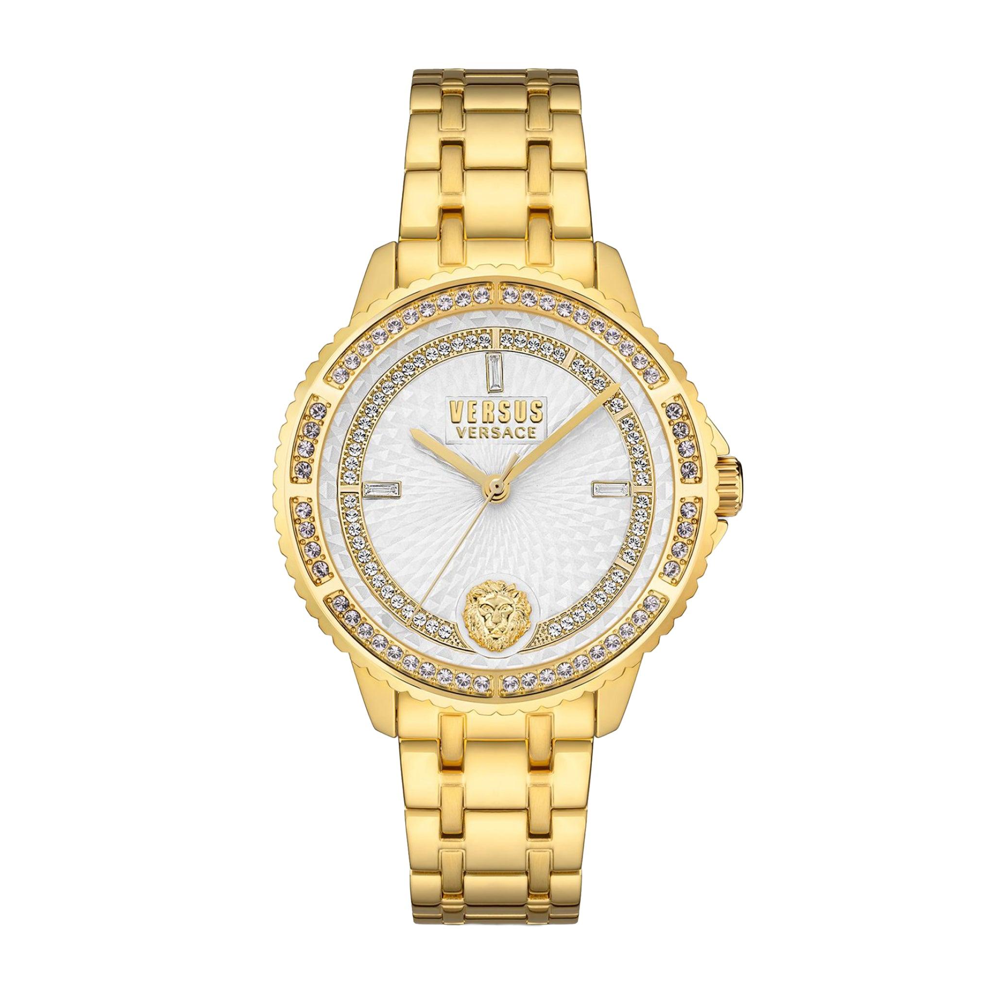 ساعة نسائية ستانلس ستيل ذهبي 38 مم فيرزاتشي Versus Versace Women's Analog Quartz Gold Stainless Steel Watch