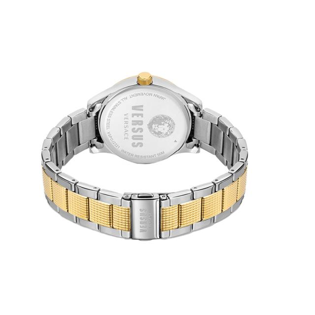 ساعة نسائية فضي وذهبي فرزاتشي  Versus Versace Women's Analog Quartz Two Tone Silver & Gold Stainless Steel Watch - SW1hZ2U6MTgxNDkxNQ==