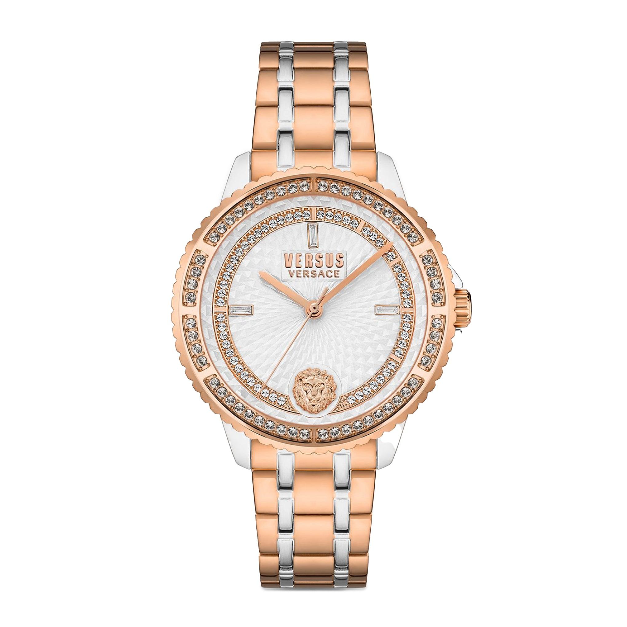 ساعة نسائية ستانلس ستيل برونزي فيرزاتشي Versus Versace Women's Analog Quartz Two Tone Stainless Steel Watch