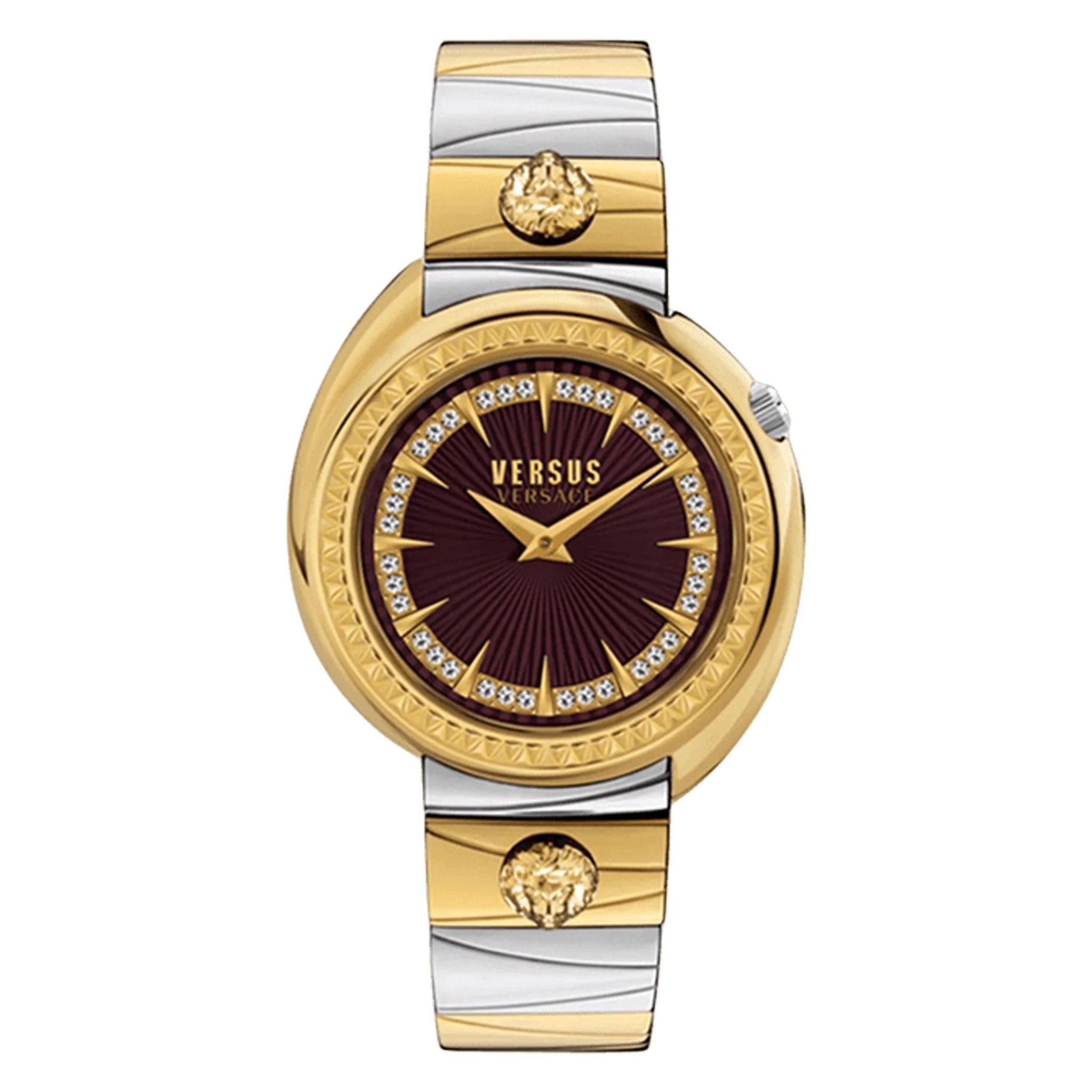 ساعة نسائية ستانلس ستيل ذهبي وفضي فيرزاتشي Versus Versace Women's Analog Stainless Steel Strap Watch