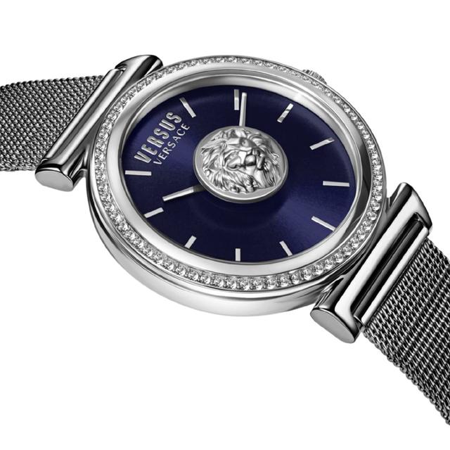 ساعة نسائية ستانلس ستيل فضي 34 مم فيرزاتشي Versus Versace Womens Blue 34 Mm Brick Lane Watch - SW1hZ2U6MTgzMzAzMg==