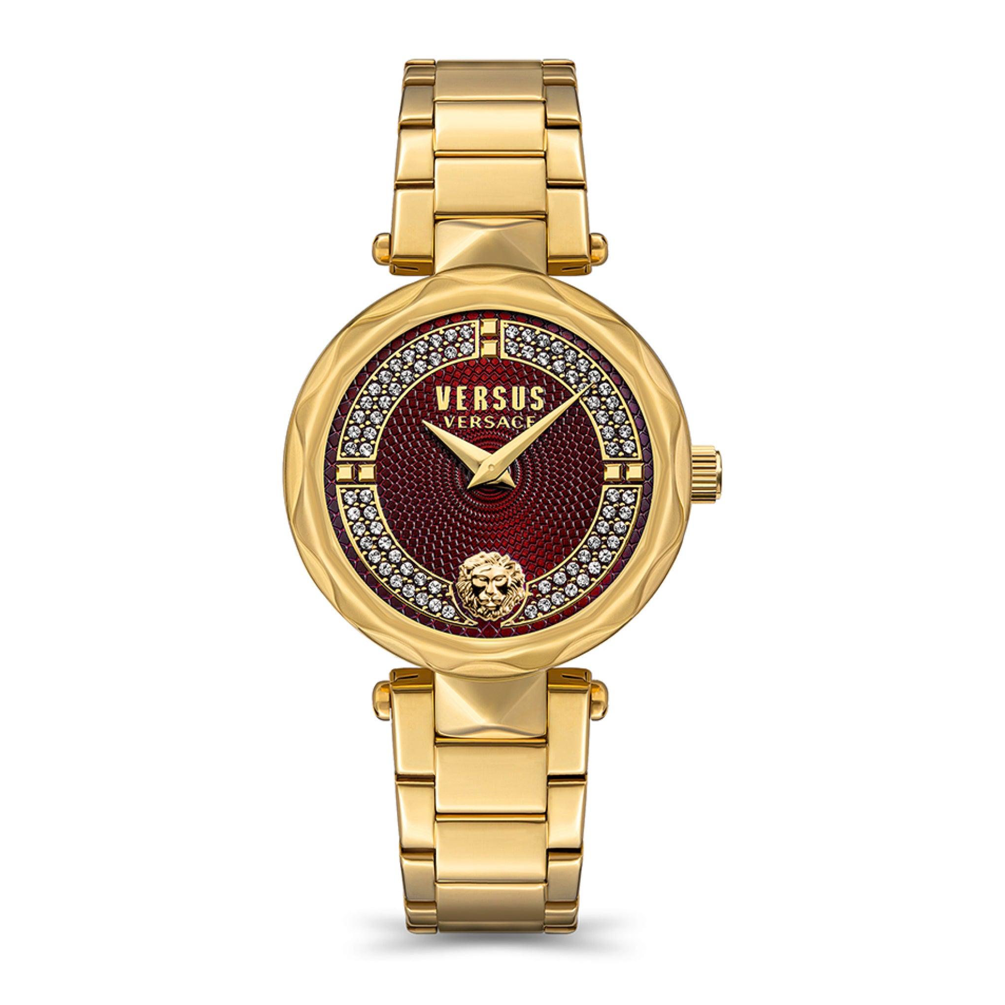 ساعة نسائية ستانلس ستيل ذهبي 36 مم فيرزاتشي Versus Versace Womens Covent Garden Crystal Watch