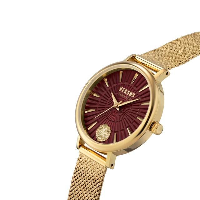 ساعة نسائية ستانلس ستيل ذهبي 34 مم فيرزاتشي Versus Versace Women's Gold Stainless Steel Mesh Strap Analog Watch - SW1hZ2U6MTgxODg1Ng==