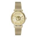 ساعة نسائية ستانلس ستيل ذهبي 34 مم فيرزاتشي Versus Versace Women's Stainless Steel Mesh Watch - SW1hZ2U6MTgzNDAwOQ==