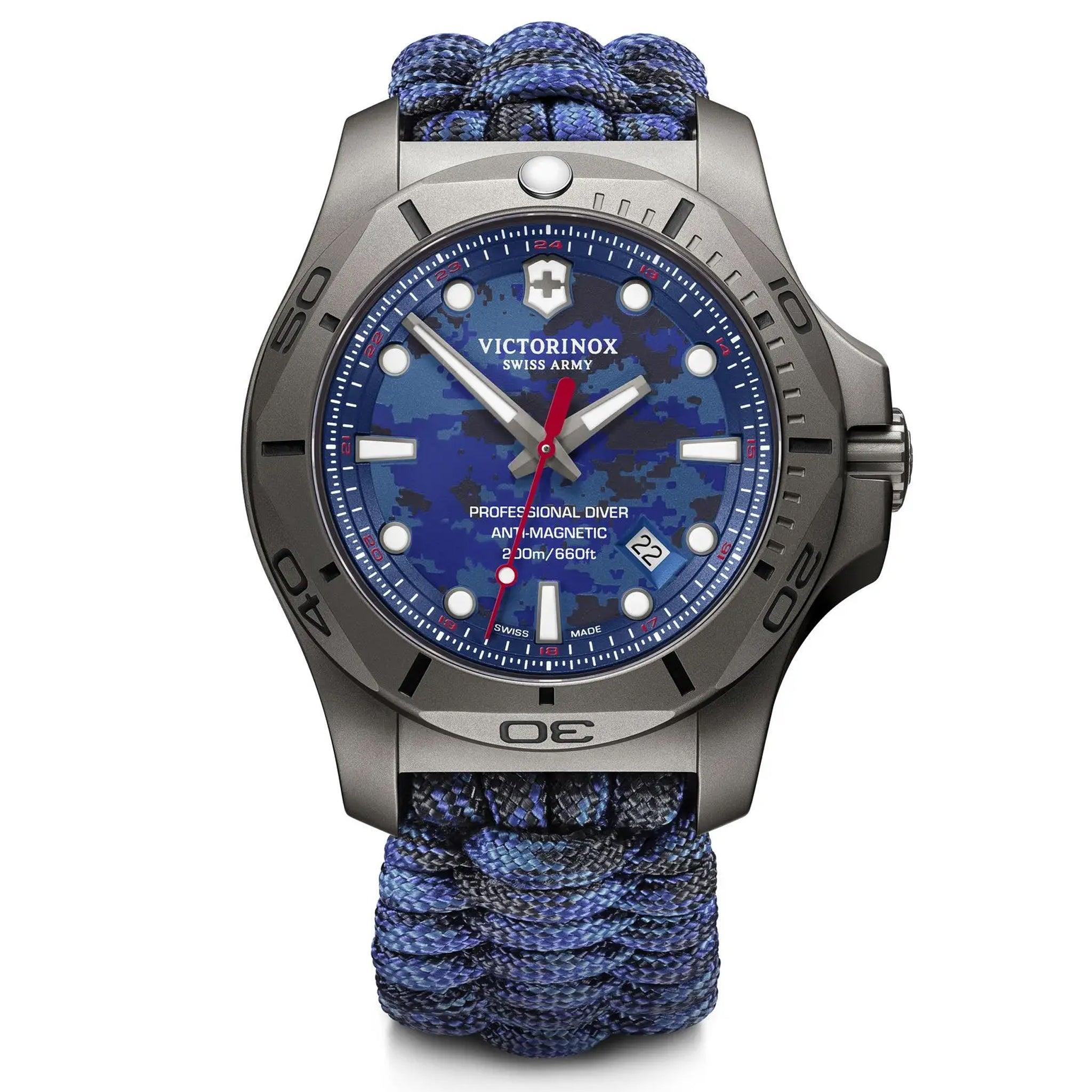 ساعة رجالية سويسرية باراكورد 45 مم كحلي وفضي فيكتوري نوكس Victorinox Swiss Army Blue Dial Men's Watch