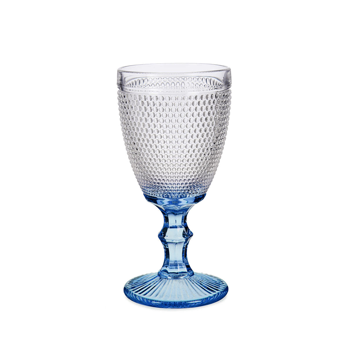 كاسات عصير 6 قطع 240 مل زجاج شفاف فيفالتو Vivalto 6 Pieces Colbalt Blue Foot Points Water Glass Set 240 ml Transparent Glass