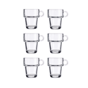 اكواب زجاج 6 قطع 260 مل فيفالتو Vivalto 6 Pieces Pliable Glass Cup 260 ml Set Transparent Glass - SW1hZ2U6MTg2NzY2NA==