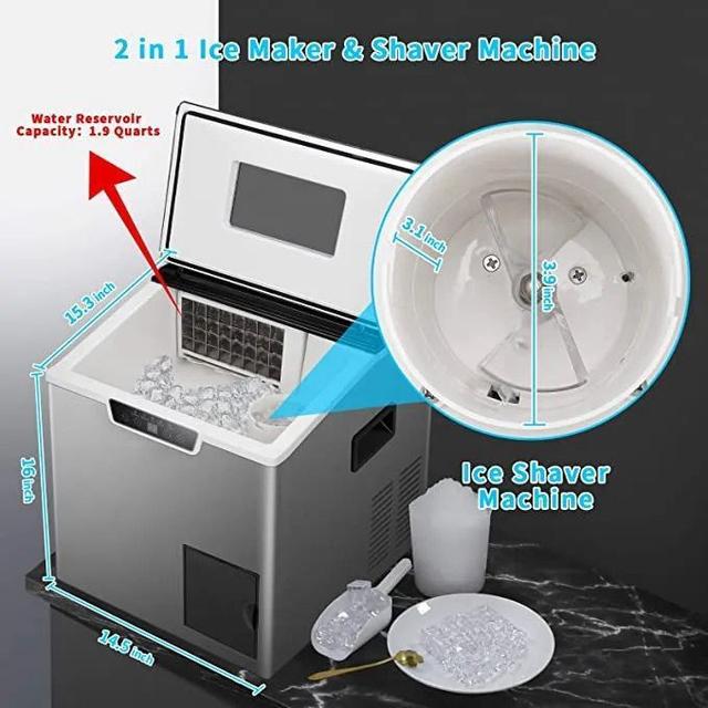 صانعة الثلج المجروش والمكعبات 1.8 لتر Ice Maker and Ice Crusher Machine - SW1hZ2U6MTgxMjI5OA==