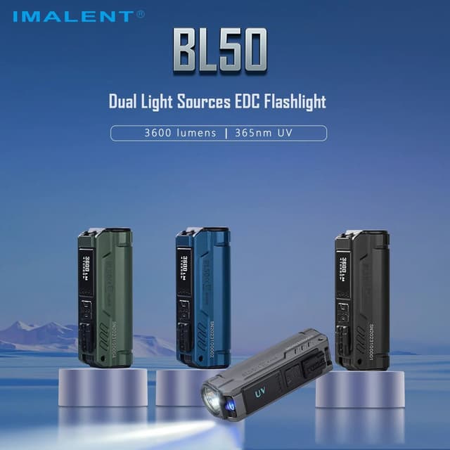 كشاف ليد قوي امالينت 3600 لومن Imalent Dual Light Sources EDC Flashlight BL50