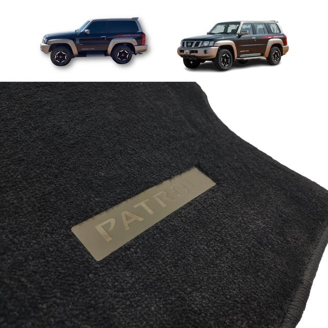 Nissan Patrol Y61 GU Luxury Floor Mats with Metallic PATROL Badge - SW1hZ2U6MTg1NTc4OQ==