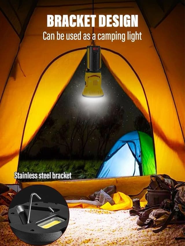 كشاف ليد خارجي 3200 لومن مع باوربانك مدمج 4500 مللي أمبير Cob Multi-Functional LED Flashlight