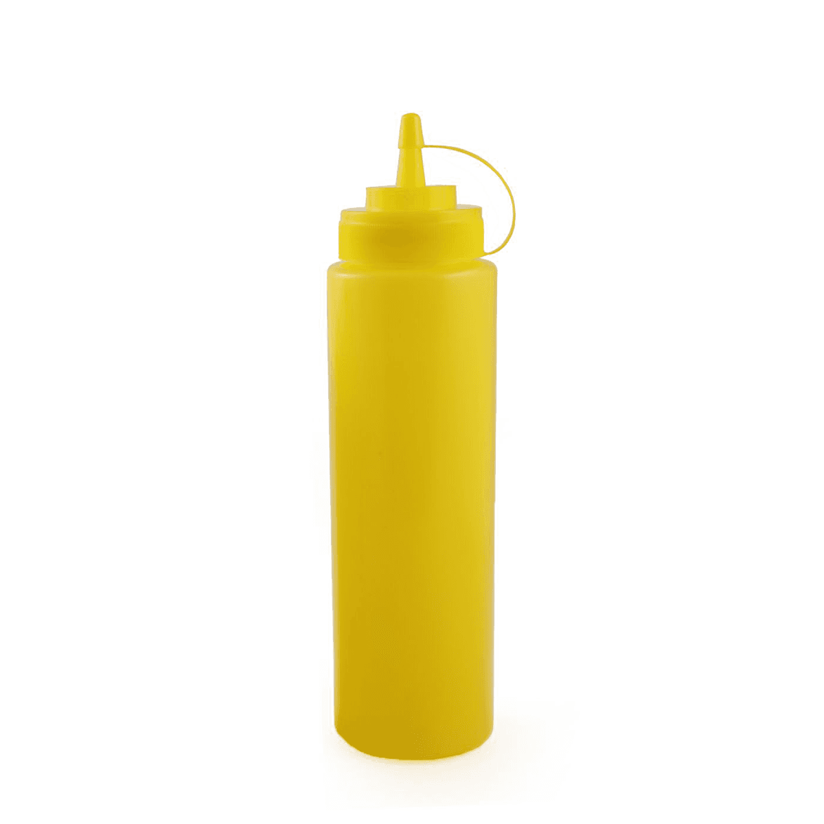 سكويزر 710 مل بلاستيك أبيض مع غطاء White 710 ml Sqeezer Yellow PE