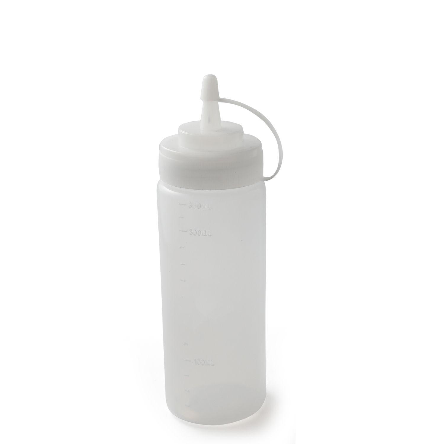 سكويزر 350 مل بلاستيك أبيض مع غطاء White Plastic 350 ml Squeezer White