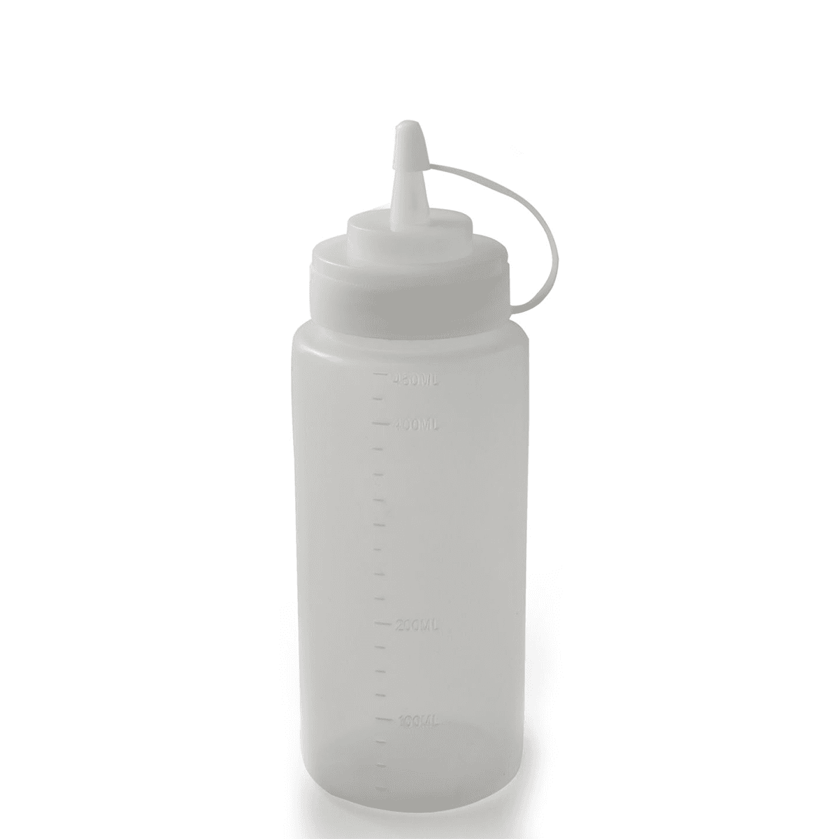 سكويزر 450 مل بلاستيك أبيض مع غطاء White Plastic 450 ml Sqeezer with Lid White