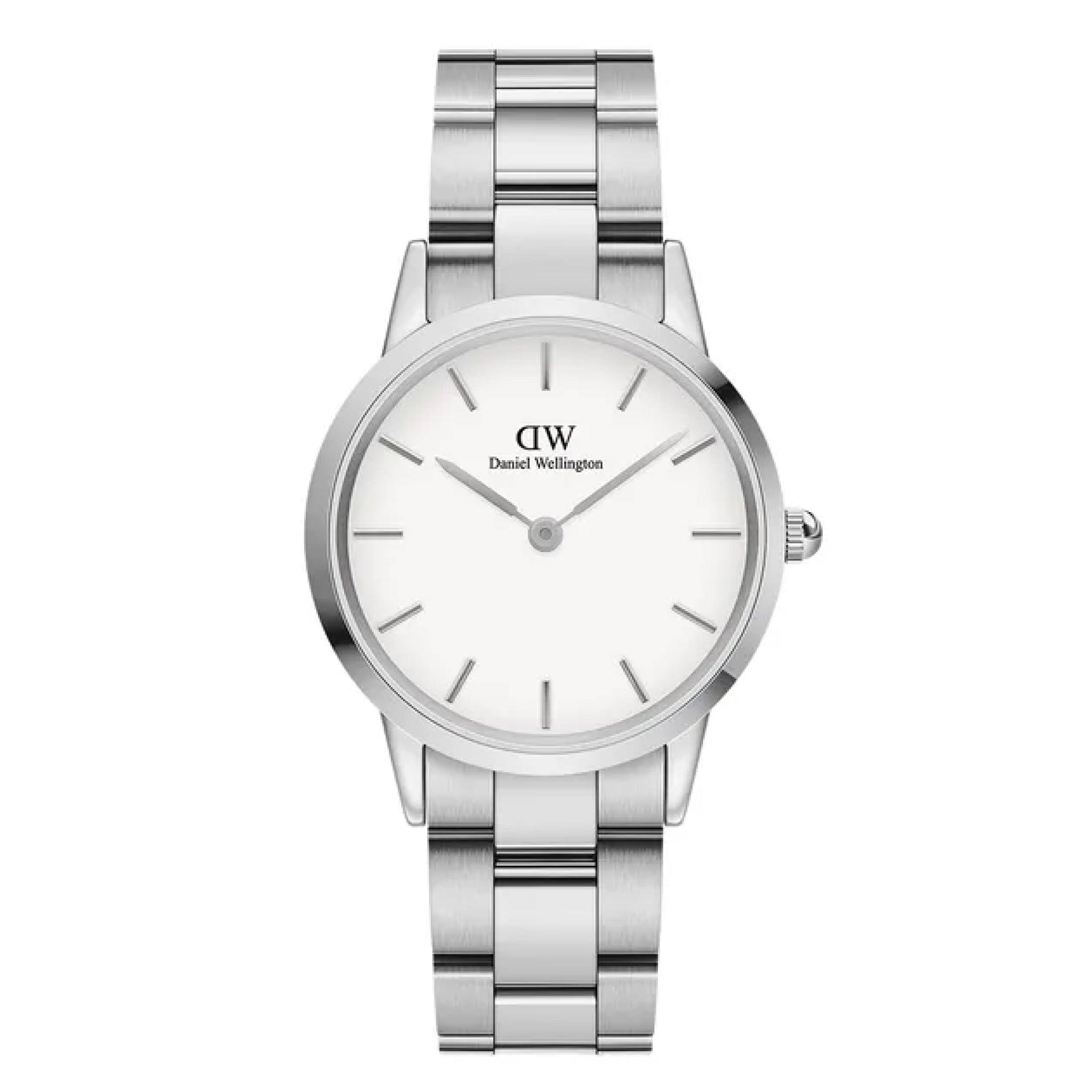 ساعة نسائية ستانلس ستيل فضي دانييل ويلينغتونDaniel Wellington Women's Iconic Link Analog Watch Dw00100205 - 32 Mm - Silver