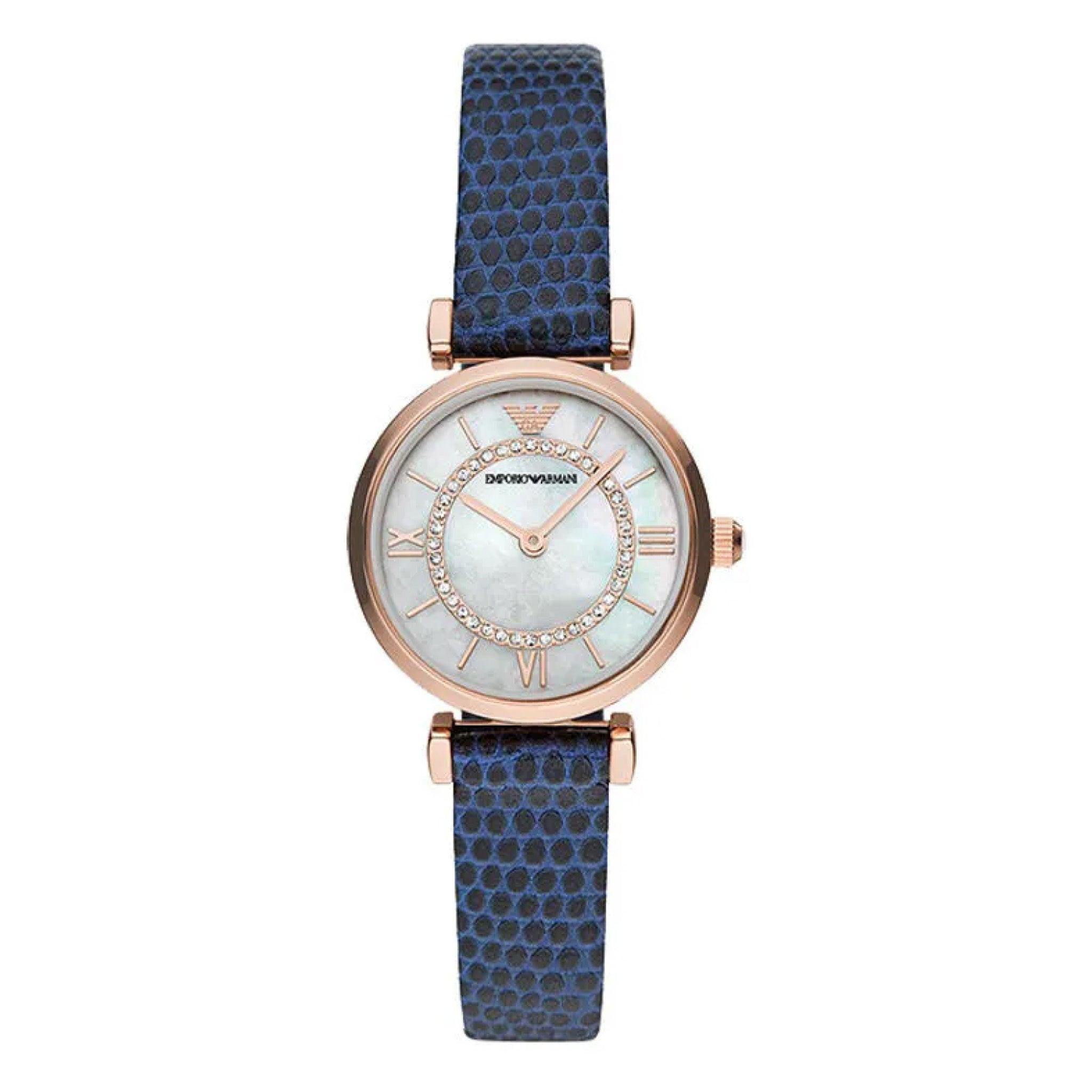 ساعة نسائية جلد أمبوريو أرماني  Women's Leather Analog Wrist Watch Ar11468