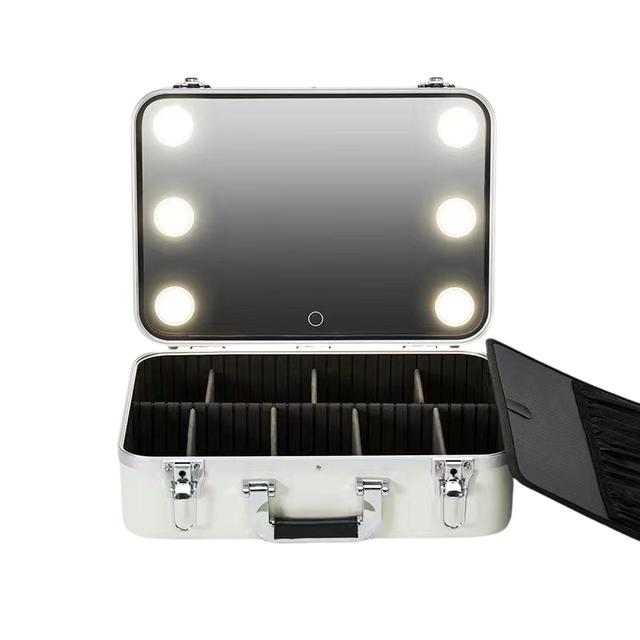 Travel Beauty Organizer Suitcase Makeup Case With Led Lights Mirror