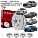 Dodge V8 RT 5.7L & V6 AWD Charger Challenger Chrysler 300 (2005 to 2023) - Drilled and Slotted Brake Disc Rotors by PowerStop Evolution - SW1hZ2U6MzA1Mzc1MQ==