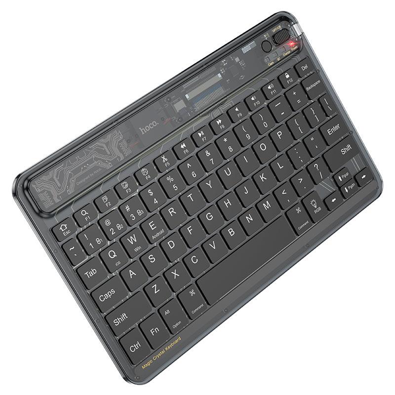 لوحة مفاتيح كيبورد ايباد لاسلكي بلوتوث هوكو Hoco Wireless keyboard S55 Transparent