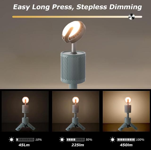 كشاف ليد خارجي وباور بنك مدمج 10000 مللي أمبير Portable Telescopic Tripod Camping Light