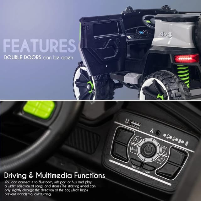 سيارة اطفال كبيرة جيب كهربائية تكتك 12 فولت مع ريموت Taktik Kids Ride On Car 4*4 Heavy Duty Super Jeep