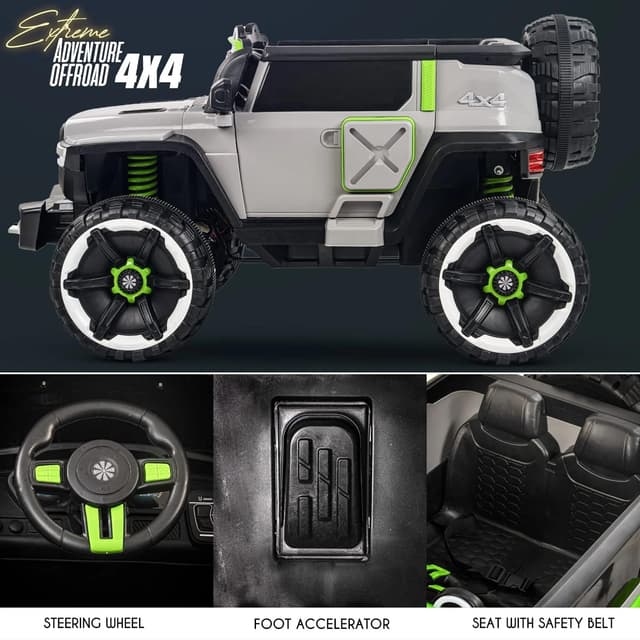 سيارة اطفال كبيرة جيب كهربائية تكتك 12 فولت مع ريموت Taktik Kids Ride On Car 4*4 Heavy Duty Super Jeep