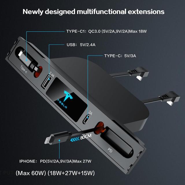 Tesla Car Charger Multi Port For Tesla Model 3/Y - SW1hZ2U6MTk3Mjc4Mg==