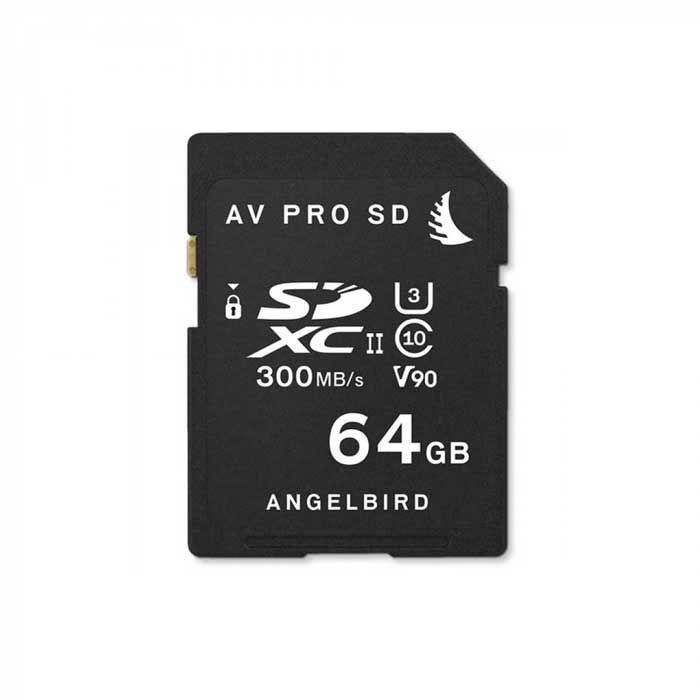 ذاكرة كاميرا 64 جيجابت بسرعة قراءة 300 ميجابت في الثانية انجل بيرد Angelbird AV PRO SD Card 64GB, UHS-II / V90 / U3 / Class 10
