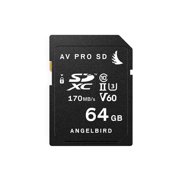 ذاكرة كاميرا 64 جيجابت بسرعة قراءة 260 ميجابت في الثانية انجل بيرد Angelbird AV PRO SD MK2 Card 64GB SDXC/ UHS-II / V60 / U3 / Class 10