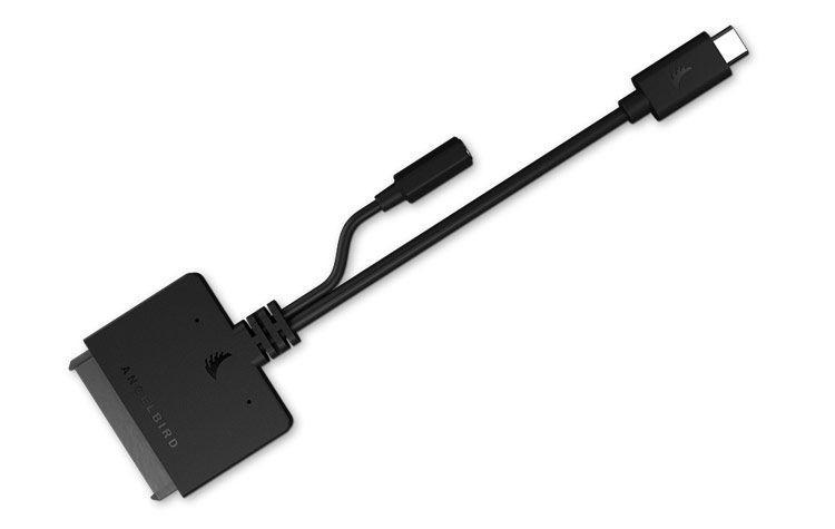 محول Type-C الى SATA مع محول USB A-C أسود انجل بيرد Angelbird Type-C (USB-C) to SATA Adapter with USB A-C Adapter