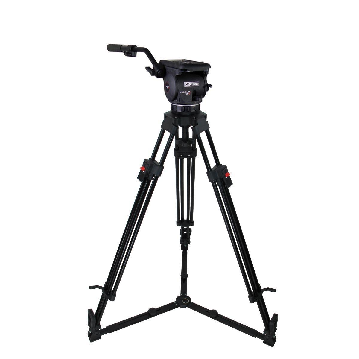 حامل كاميرا ثلاثي بمرحلتين و حقيبة كارتوني Cartoni Focus 12 Super Light System, Ground Spreader, 2 stage, soft bag (KF12-2CSLG)