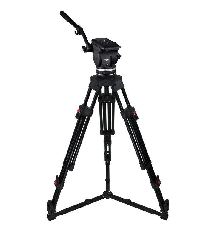 حامل كاميرا ثلاثي قاعدة قياس 100 ملم كارتوني Cartoni Focus 18 Fluid Head with H602 Tripod Legs, Ground Spreader and 2nd Pan Bar (100mm)