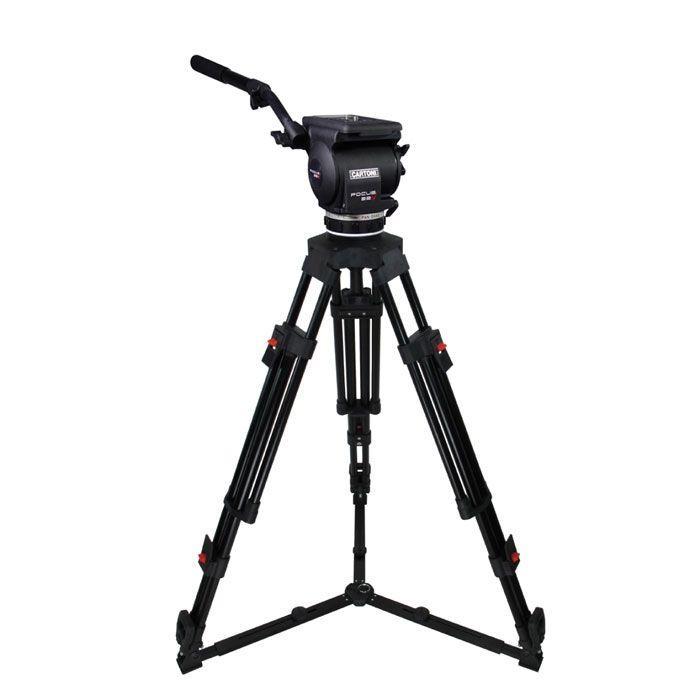 حامل كاميرا ثلاثي قاعدة قياس 100 ملم كارتوني Cartoni Focus 22 Fluid Head with H602 Tripod Legs & Ground Spreader (100mm)