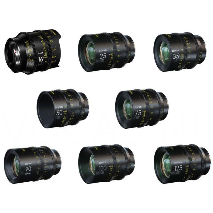 مجموعة عدسات عدد 8 مع حامل PL فيسبيد دي زد او فيلم DZO Film Vespid 8-lens Kit PL Mount (16,25,35,50,75,100,125, 90mm Macro)