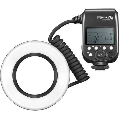 فلاش تصوير رينق لايت مع تريقر متوافقة مع كاميرات DSLR Hot Shoe غودوكس Godox Marco Ring Flash universal