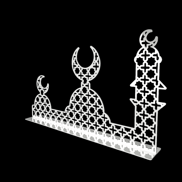 ديكور طولة رمضاني ستاند على شكل مسجد Ramadan Acrylic Stand Mosque Shape