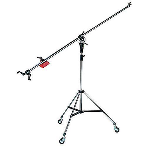 ذراع سوبر بوم 025BS مع حامل سينمائي 008BU مع عجلات أسود مانفروتو Manfrotto 025BS Super Boom with 008BU Stand