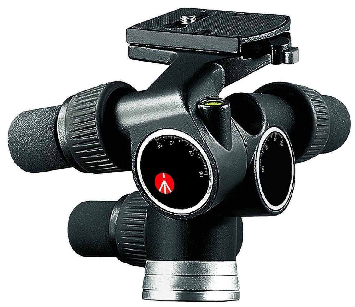 رأس ثلاثي الاتجاهات 405 قابل للإمالة مع لوحة تحرير سريعة 410PL مانفروتو Manfrotto 405 Geared Tripod Head, strong and lightweight aluminium