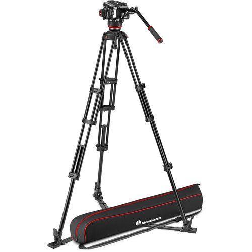 ترايبود 62 بوصة ألمنيوم مع رأس 504X Fluid مانفروتو Manfrotto 504X Fluid Video Head with Alu Twin leg tripod GS