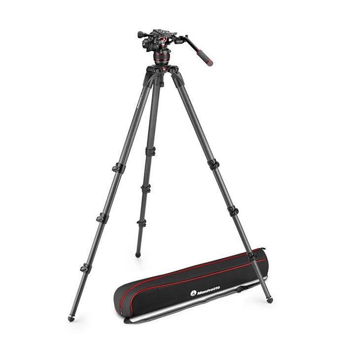 ترايبود مع رأس 608 الكربون أسود مانفروتو Manfrotto 608 Nitrotech Fluid Video Head & 536 Carbon Fiber Single Leg Tripod