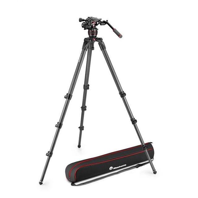 Manfrotto 608 Nitrotech Fluid Video Head & 536 Carbon Fiber Single Leg Tripod - SW1hZ2U6MTkzMzM2Mw==